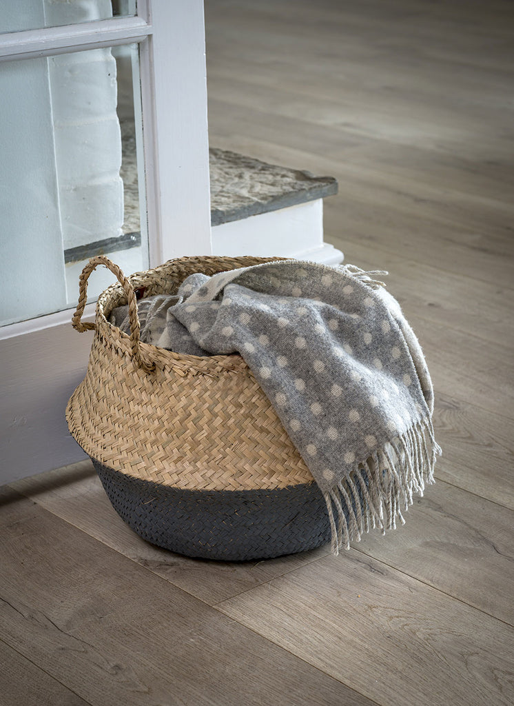 Grey dip seagrass basket - Daisy Park