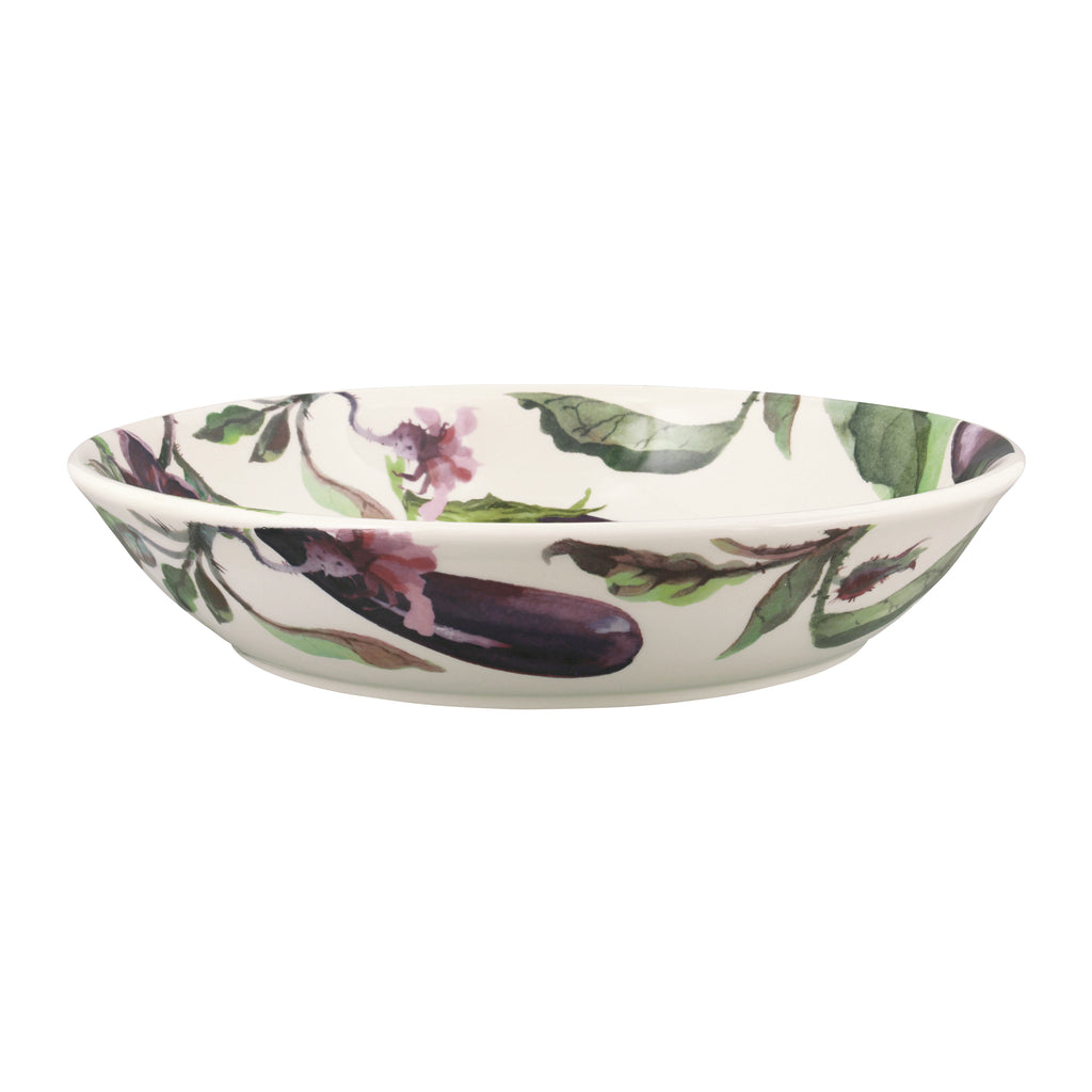 Emma Bridgewater Vegetable Garden Aubergine and flowers Medium Pasta Bowl - Daisy Park