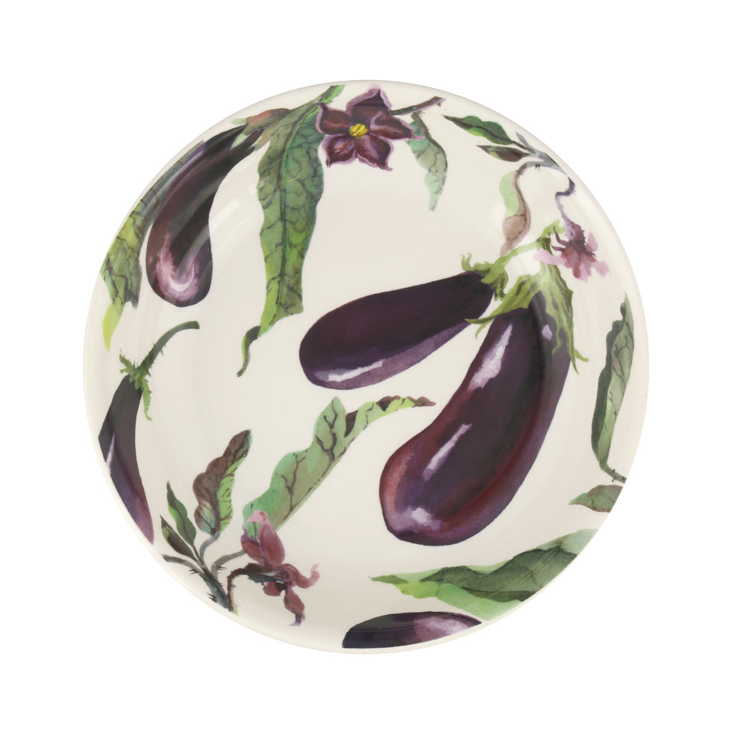 Emma Bridgewater Vegetable Garden Aubergine and flowers Medium Pasta Bowl - Daisy Park