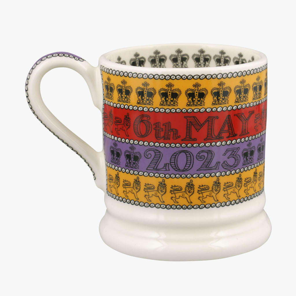 Emma Bridgewater 3 Cheers for King Charles III 1/2pt mug - Daisy Park