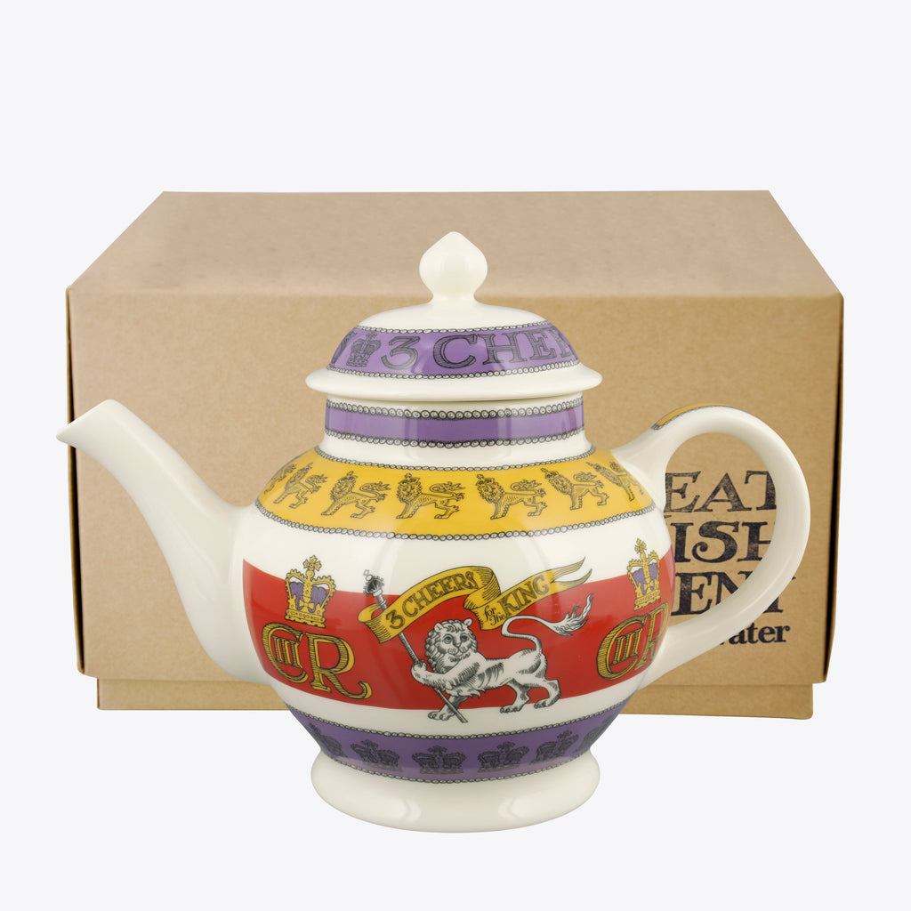 Emma Bridgewater 3 Cheers for King Charles III 4 mug teapot - LIMITED TO ONE PER PERSON - Daisy Park
