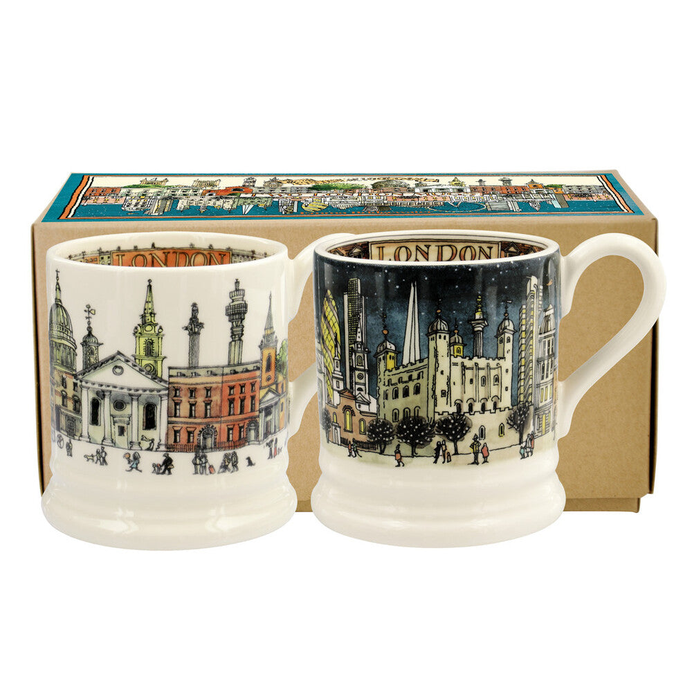 Emma Bridgewater Cities Of Dreams London set of 2 1/2 Pint Mugs - Daisy Park
