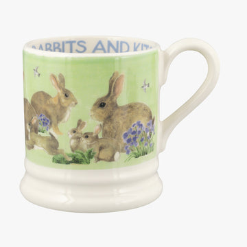 Emma Bridgewater Bright New Morning Rabbits & Kits 1/2 Pint Mug - Daisy Park