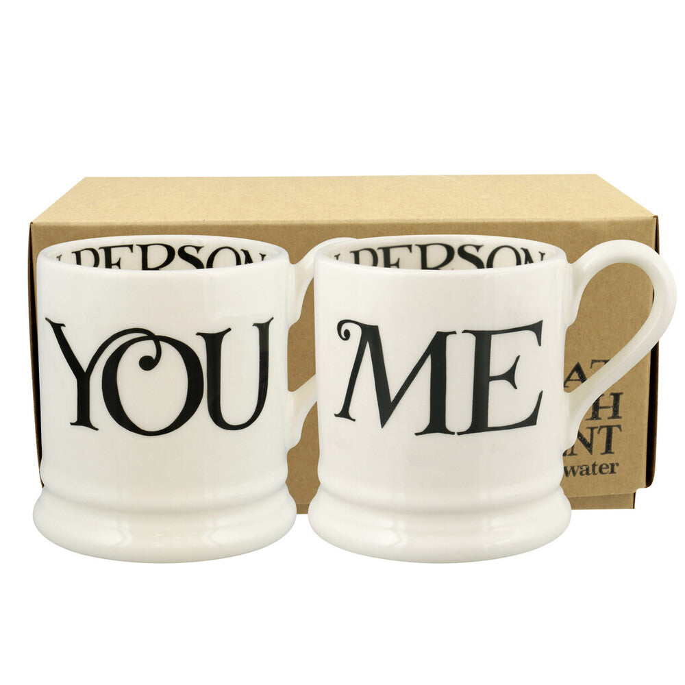 Emma Bridgewater Black Toast You & Me set of 2 1/2 Mugs - Daisy Park