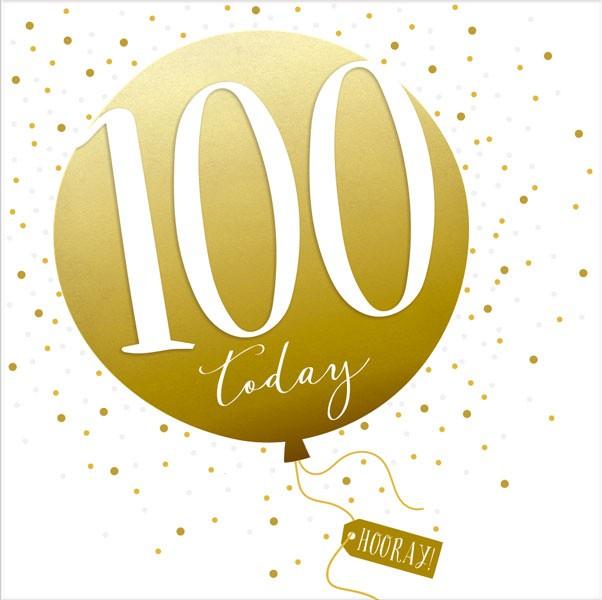 Age 100 Balloon birthday card - Daisy Park