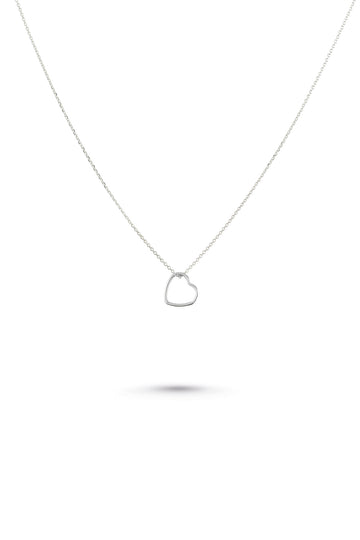 Silver open heart necklace - Daisy Park
