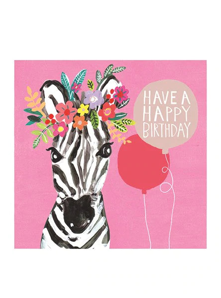 Birthday Zebra Card - Daisy Park