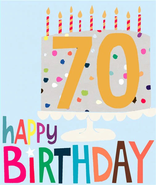 Age 70 happy birthday card - Daisy Park