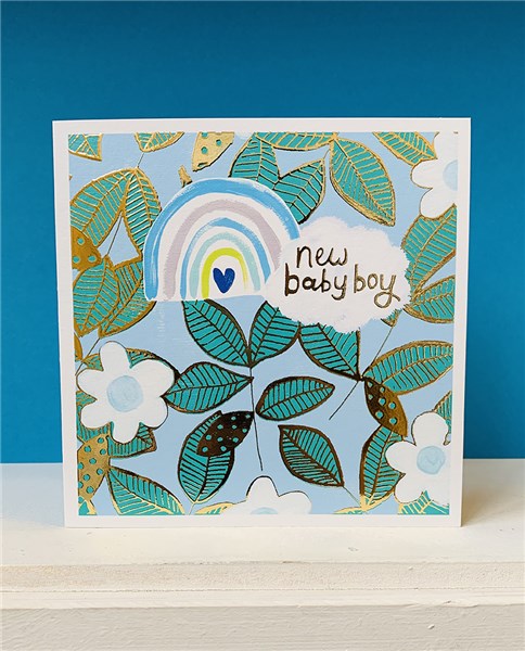 New Baby boy rainbow card - Daisy Park