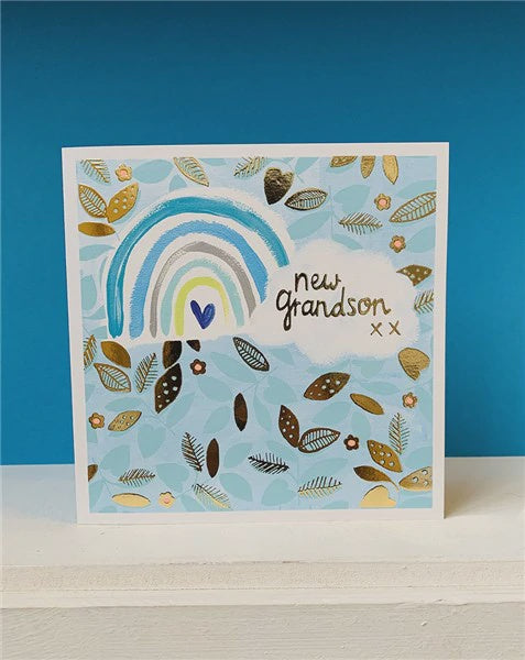 New grandson blue rainbow card - Daisy Park