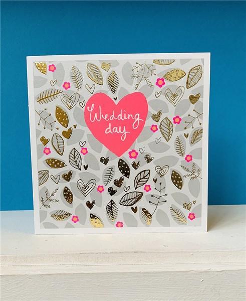 Wedding day heart and leaves card - Daisy Park