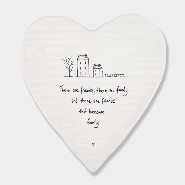 Friends become family ceramic heart coaster - Daisy Park