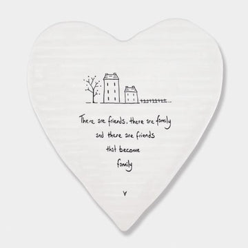 Friends become family ceramic heart coaster - Daisy Park