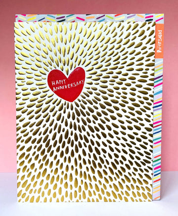Happy anniversary heart in gold foil - Daisy Park