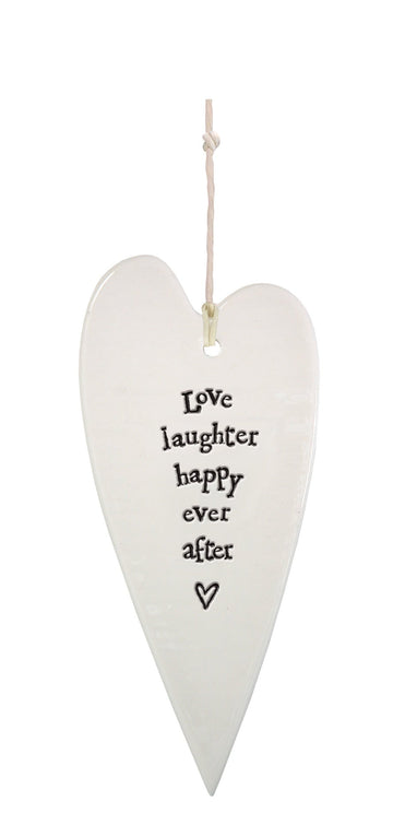 East of India Love, Laughter Porcelain Heart - Daisy Park