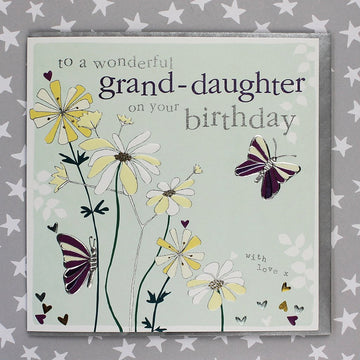 Wonderful Grand-daughter birthday card - Daisy Park