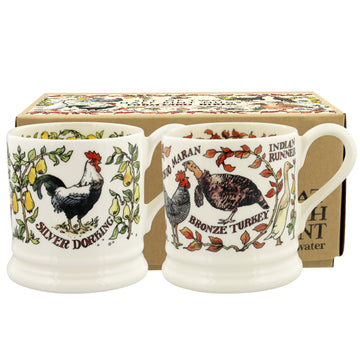 Emma Bridgewater Farmyard Birds Set Of 2 1/2 Pint Mugs Boxed - Daisy Park