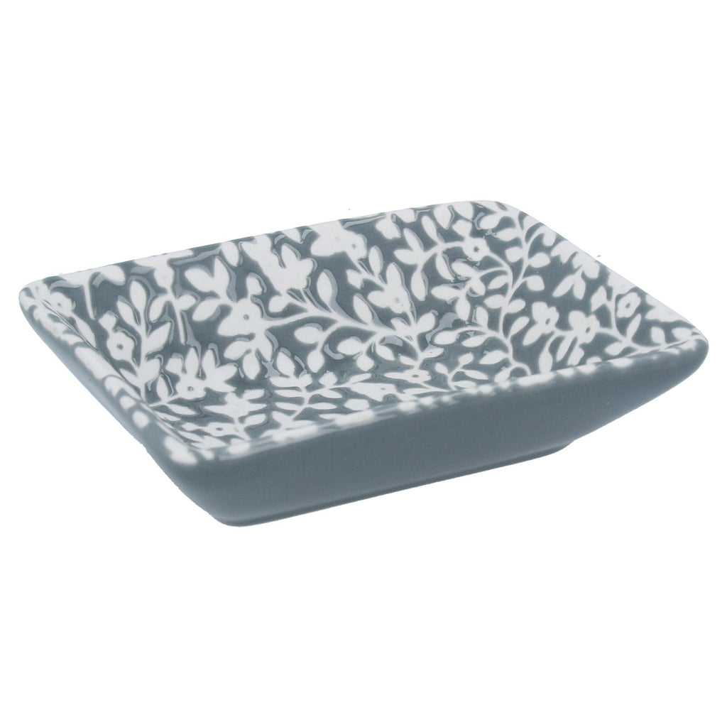 Floral vines ceramic mini trinket dish. - Daisy Park