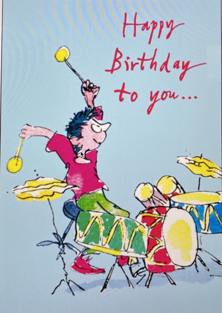 Drummer boy birthday card - Daisy Park