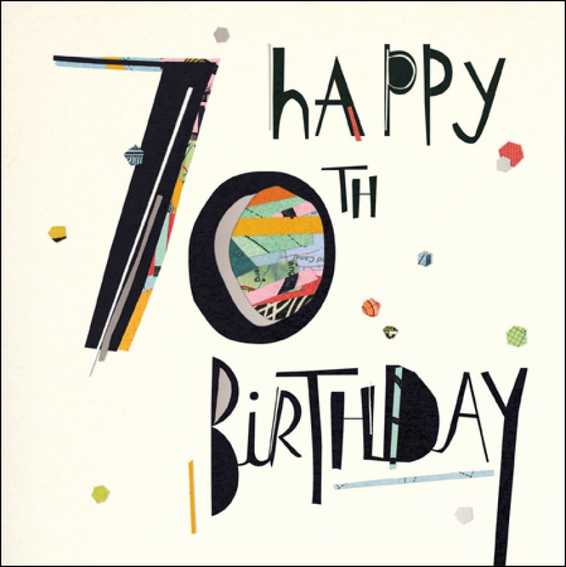 Happy 70th birthday card - Daisy Park