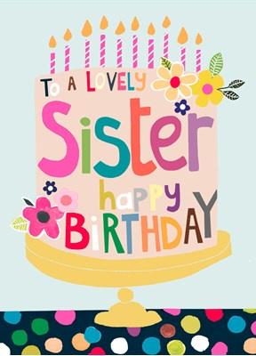 Lovely Sister Birthday Card - Daisy Park