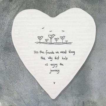 East of India ceramic coaster - 'Friends We Meet Along the Way' - Daisy Park