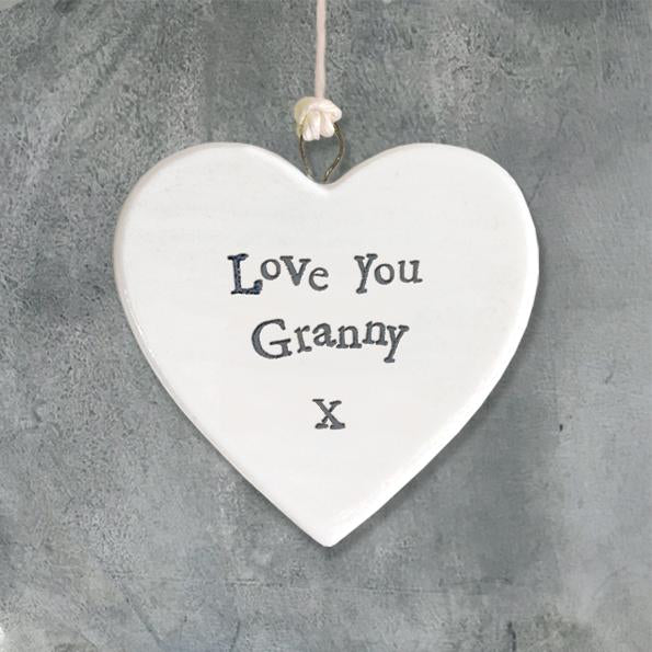 East of India  porcelain heart Love You Granny - Daisy Park