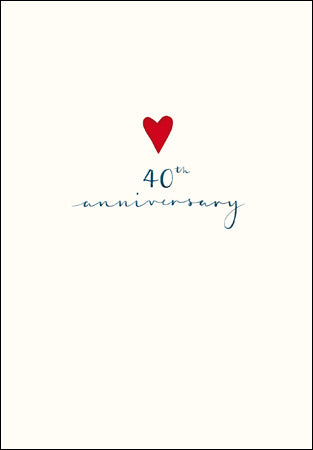 Ruby Heart 40th Anniversary card - Daisy Park