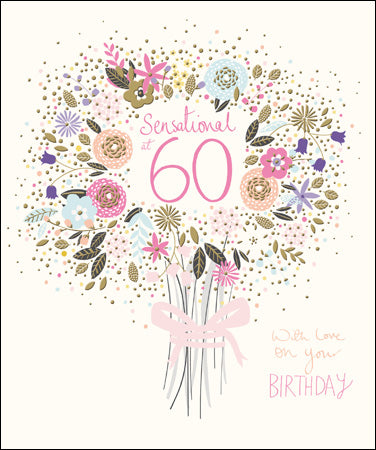 60th birthday flowers card - Daisy Park