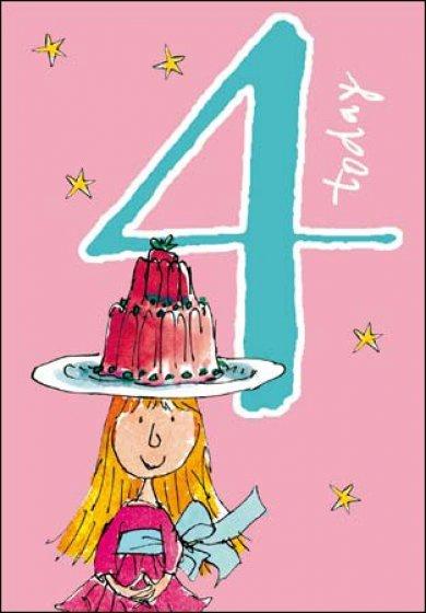 Age 4 Wibbly Jelly Birthday Card - Daisy Park