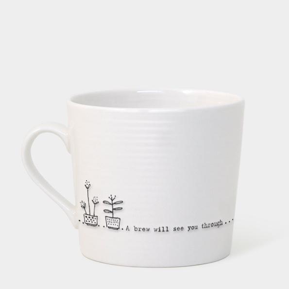East of India Porcelain Mug - A Brew Will See You Through - Daisy Park