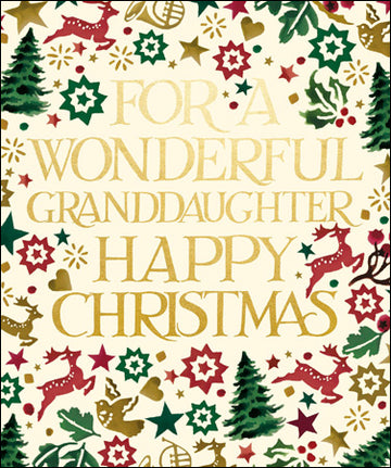 Emma Bridgewater Wonderful Granddaughter Christmas Card - Daisy Park