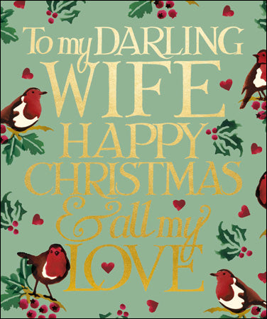 Emma Bridgewater My Love Wife Christmas Card - Daisy Park