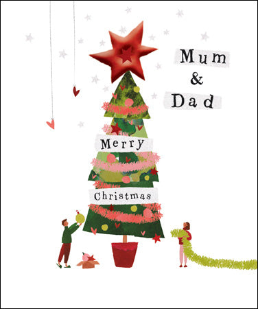 Happy Times Mum & Dad Christmas Card - Daisy Park