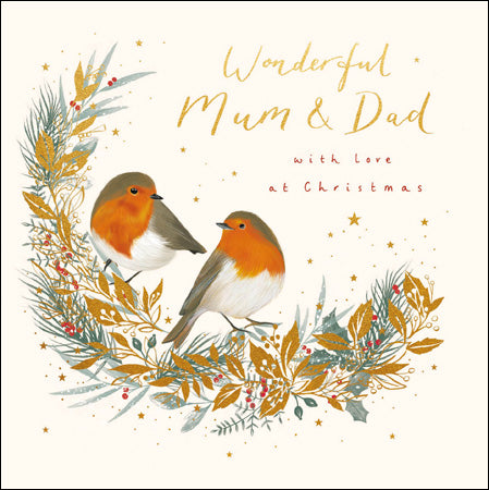 Wonderful Mum & Dad Christmas Card - Daisy Park