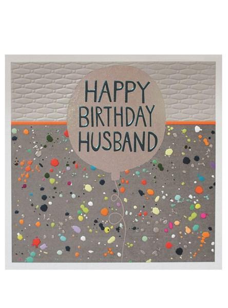 Happy birthday balloon husband card - Daisy Park