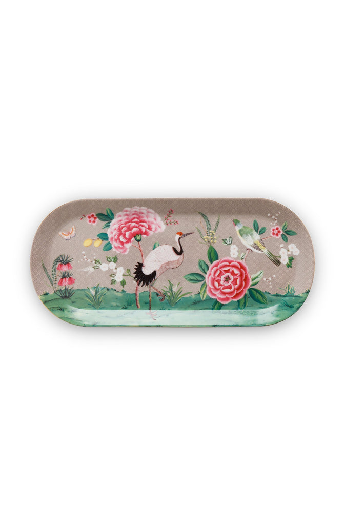 Pip Studio Blushing Birds Khaki rectangular cake tray - Daisy Park