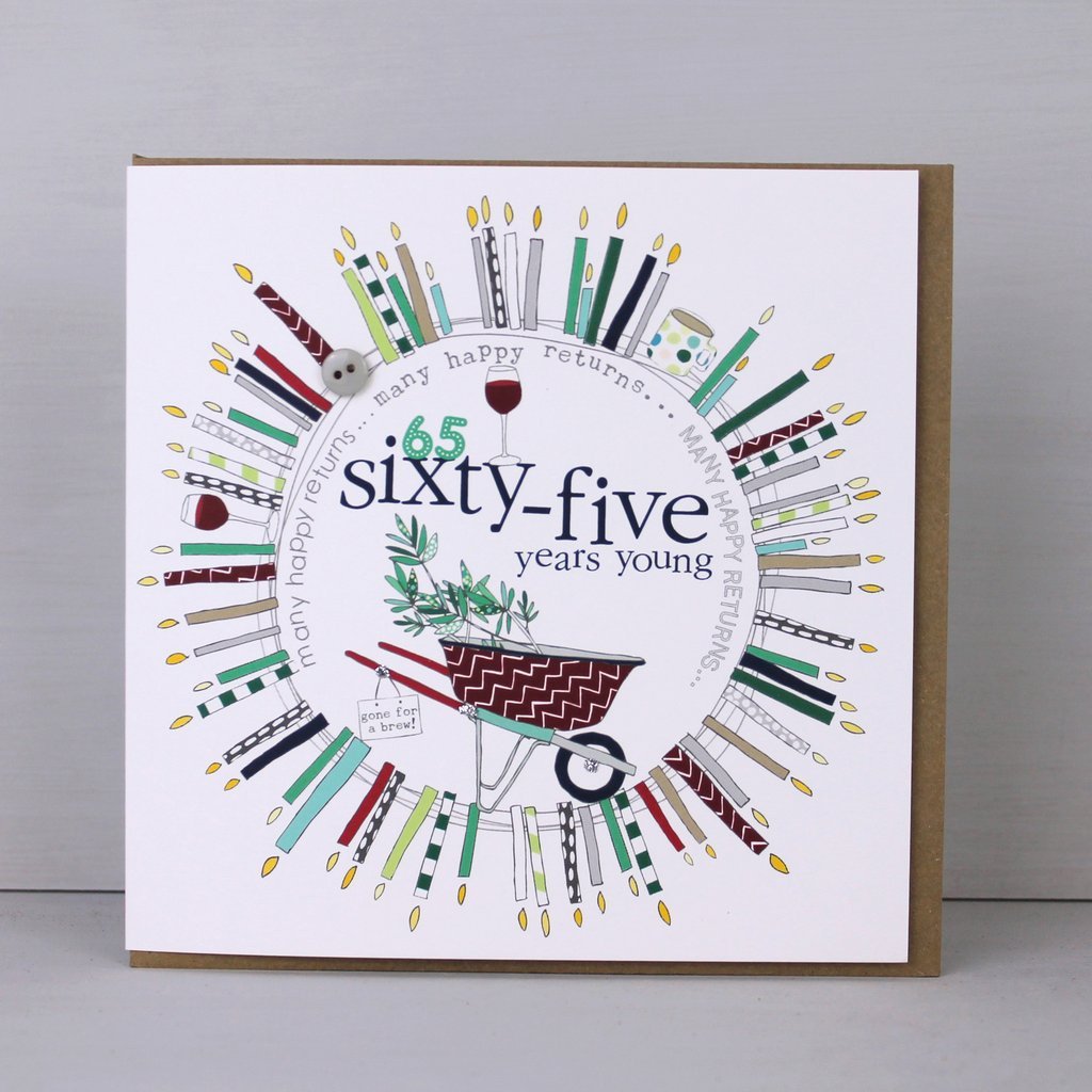 Male aged 65 birthday card - Daisy Park