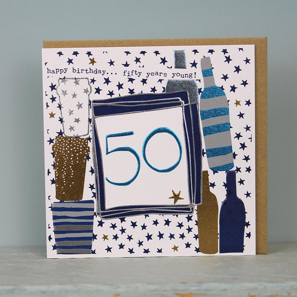 Male 50th birthday card - Daisy Park