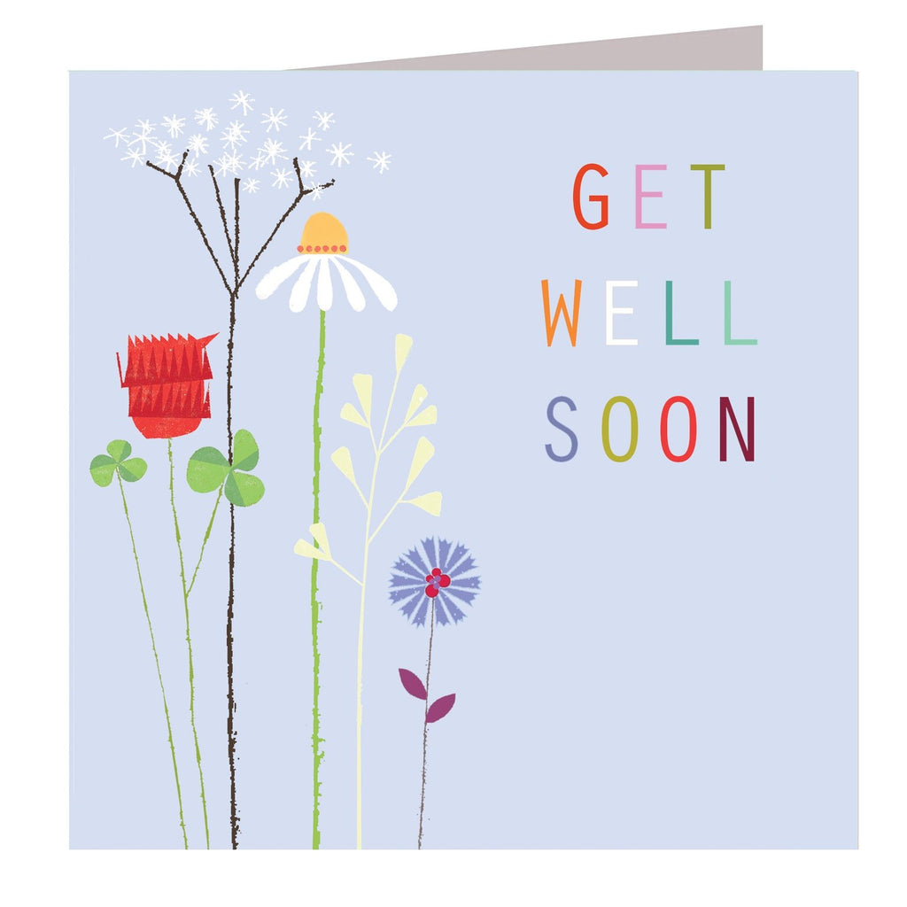 Blue Floral Get Well Soon Card - Daisy Park