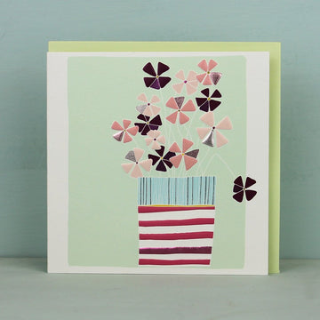 Stripe Vase Blank Card - Daisy Park