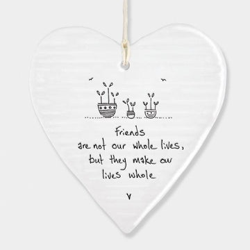 East of India Porcelain Round Heart - Friends - Daisy Park