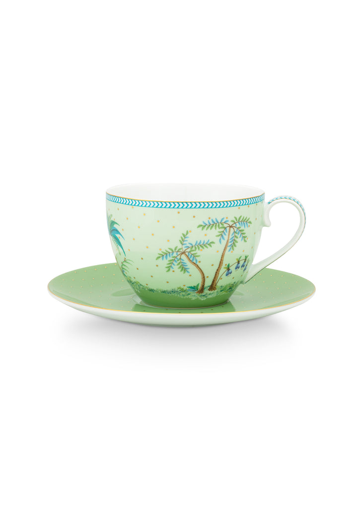 Pip Studio Jolie gold dots green Cup & Saucer - Daisy Park