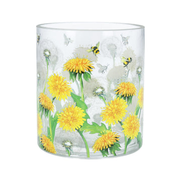 Dandelion and bee glass tealight small pot - Daisy Park