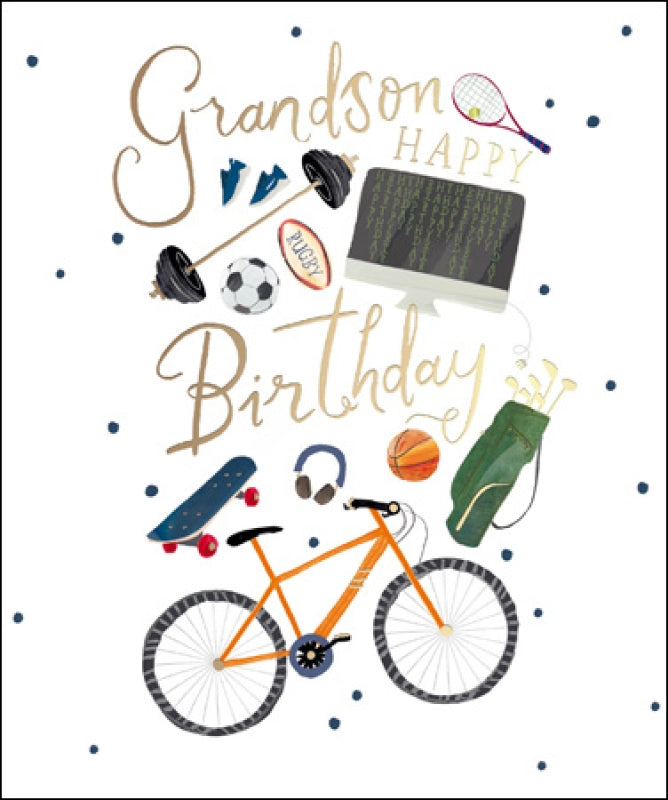 Grandson Happy Birthday card - Daisy Park