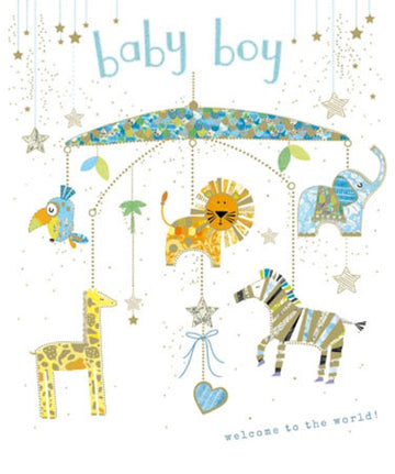 Baby boy welcome to the world card - Daisy Park