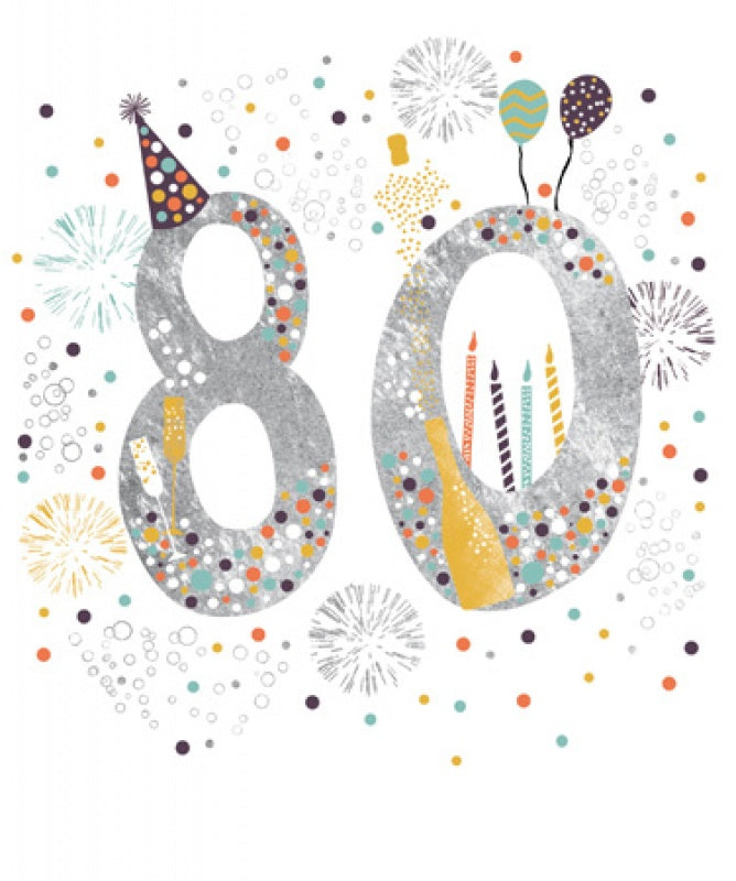 80th birthday celebration card - Daisy Park