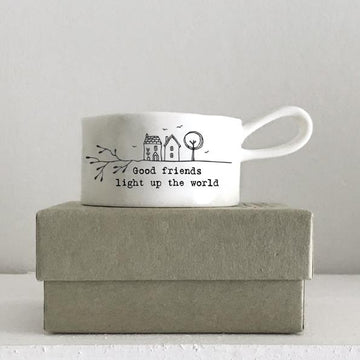 Good Friends handled tea light holder - Daisy Park