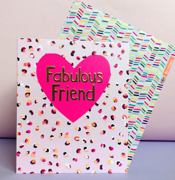 Fabulous friend pink heart card - Daisy Park