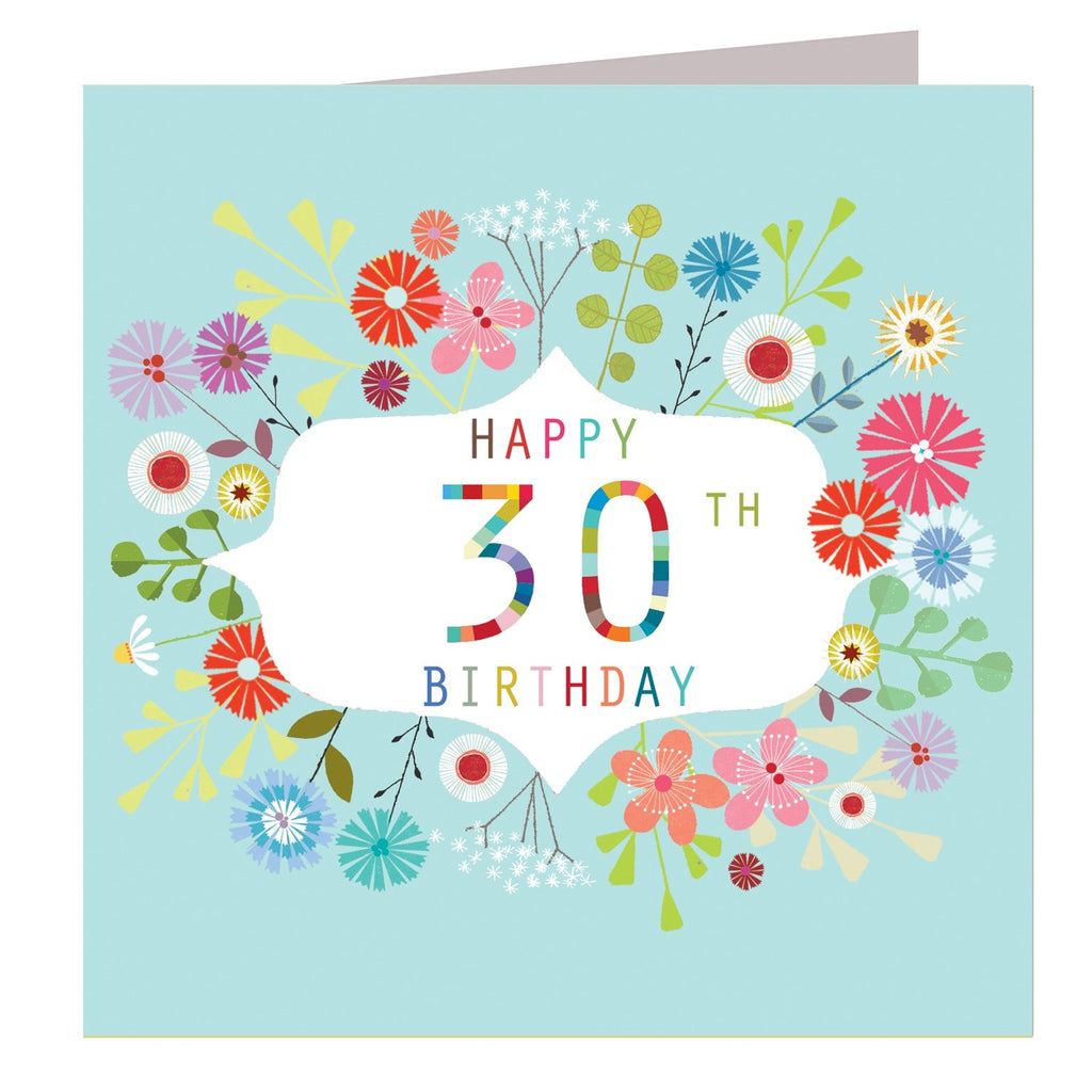 Floral 30th birthday card - Daisy Park
